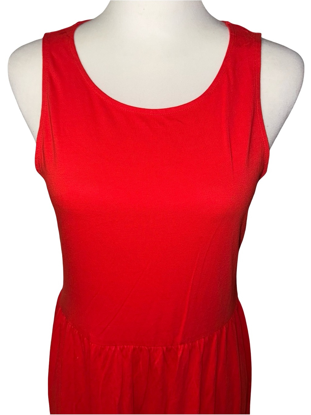 J. Crew Tiered knit maxi dress Bright Cerise Red sz XS cotton nwt new - Picture 2 of 11